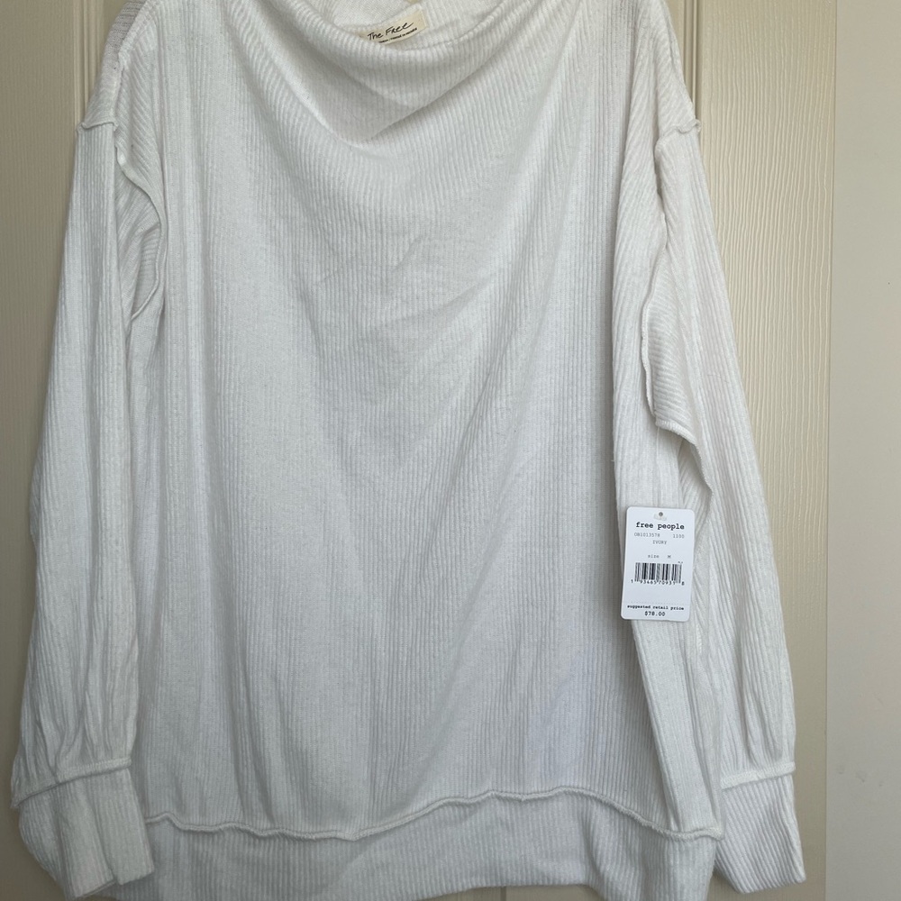 NWT free people white cozy shirt M